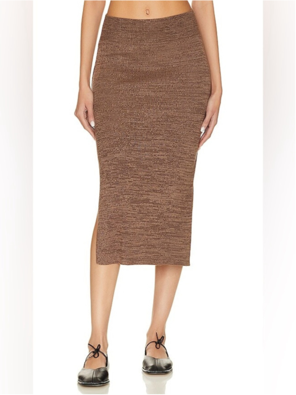 Free People Golden Hour Midi Skirt Size Small Brown French Toast